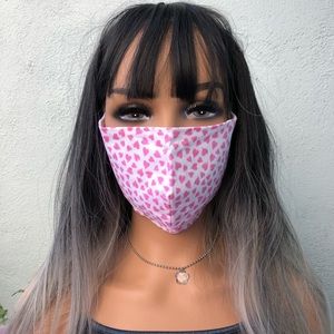 Beautiful Unique Handmade Masks ✨ Pink heart drop 💕💖💗